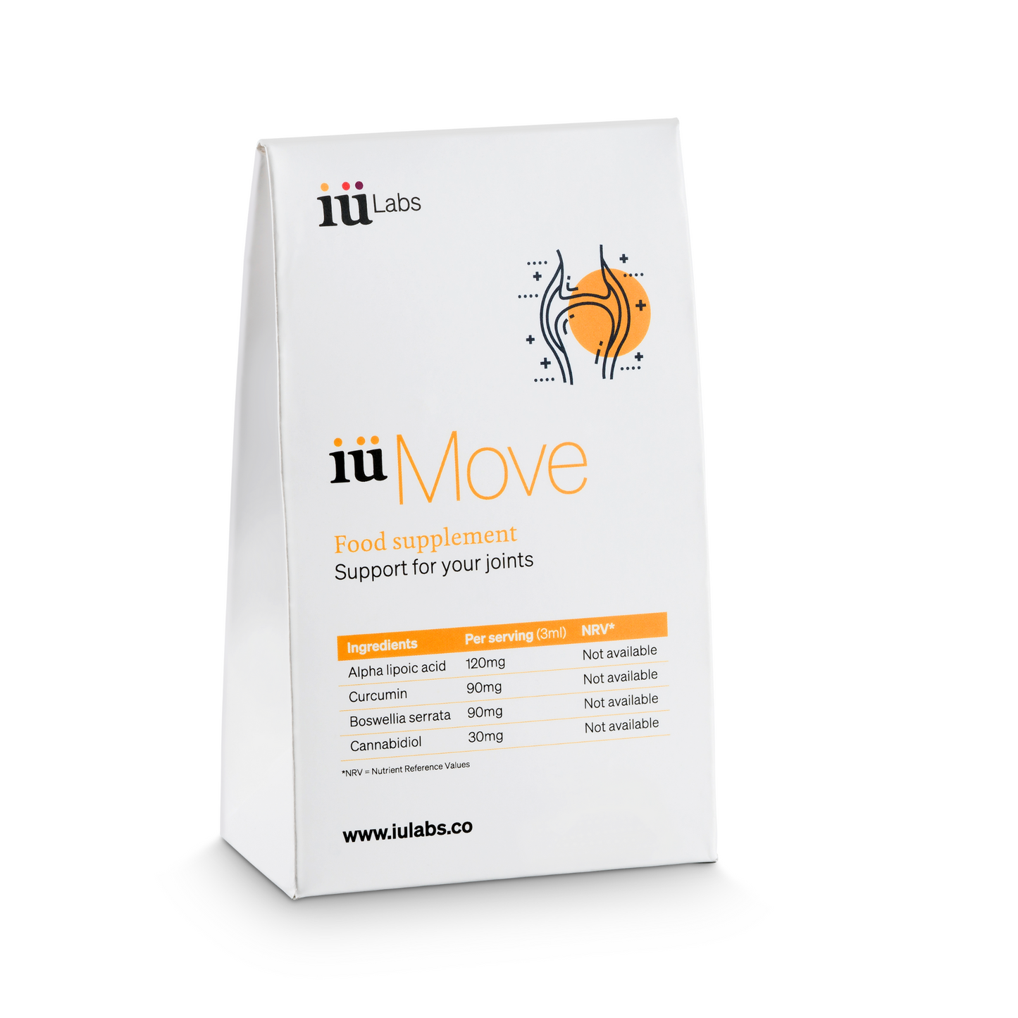 Trial pack of iüMove from iüLabs, joint health support supplement, iuMove, iuLabs, 10 day pack