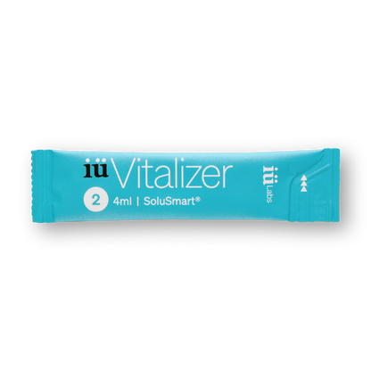 blue stick pack from the 7 day trial pack iüVitalizer from iüLabs, energy boost supplement, iuLabs, iuVitalizer
