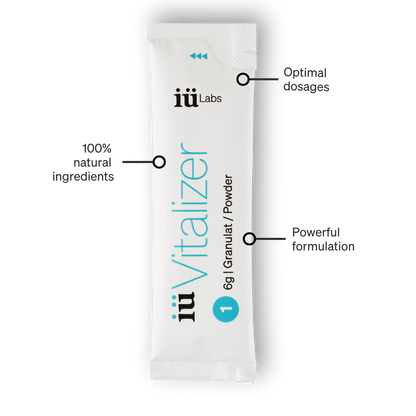 all natural ingredients, powerful formulations, optimal dosages, powered by SoluSmart, 7 day trial pack iüVitalizer from iüLabs, energy boost supplement, iuLabs, iuVitalizer