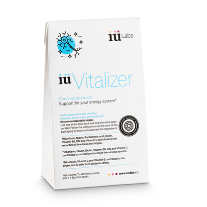 front of the product, 7 day trial pack iüVitalizer from iüLabs, energy boost supplement, iuLabs, iuVitalizer